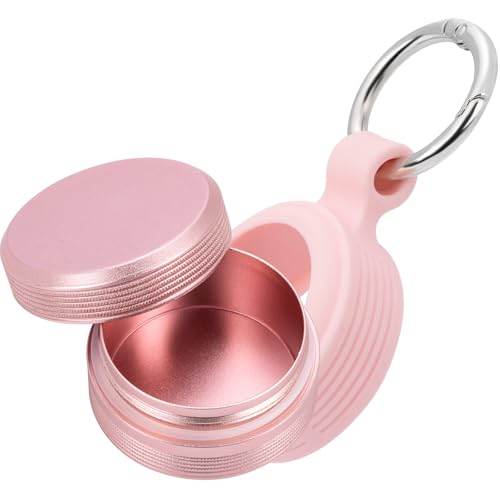 Premium Keychain Case Small Metal Pill Case Travel Pill Box Waterproof Durable Pill Holder Container Portable Medicine Pill Organizer for Earplugs Jewelry Compatible with Loop Vibes & Eargasm