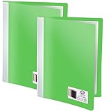 Credibility Presentation Binder with Plastic Sleeves, 60 Pockets Presentation Book 8.5 x 11 in, Display 120 Pages of A5 Paper, (Green)