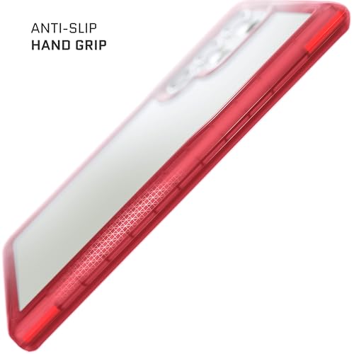 Image of Ghostek Covert Galaxy S23 Ultra Clear Phone Case with Military Grade Shockproof Protection, Non-Slip Grip, Protective Silicone Cover Designed for 2023 Samsung Galaxy S23 Ultra (6.8 inch) (Red)