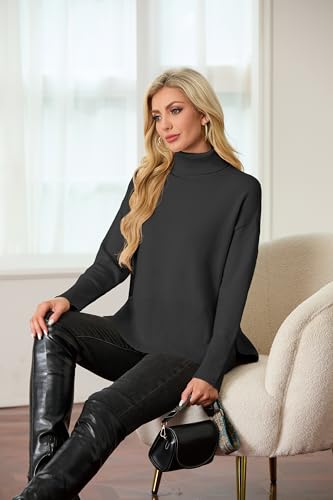 Image of IWOLLENCE 2025 Winter Fall Turtleneck Sweater High Neck Long Sleeve Sweaters Pullover Outfit