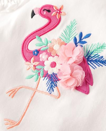 Gymboree,Girls,and Toddler Sleeveless Fashion Top,10,White Flamingo2