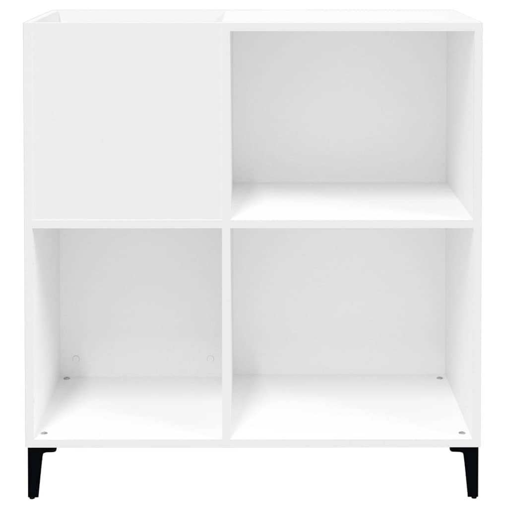 Armadio per dischi in vinile, 84,5 x 38 x 89 cm, colore: bianco | Armadietto versatile per soggiorno e ufficio con spazio per LP e robusto ripiano per giradischi.