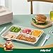 JOLLY CHEF Compostable 𝟱 Compartment 𝟭𝟭 * 𝟴 𝗶𝗻𝗰𝗵 Paper Plates [𝟭𝟬𝟬 𝗣𝗮𝗰𝗸] Heavy Duty Small Natural Divided Eco-Friendly Biodegradable Food Trays for Party Lunch Dinner Christmas