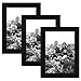 Produktbild CABBEL 3er Set Bilderrahmen 13x18 MDF Holz-Rahmen mit bruchsicherem Acrylglas in Schwarz