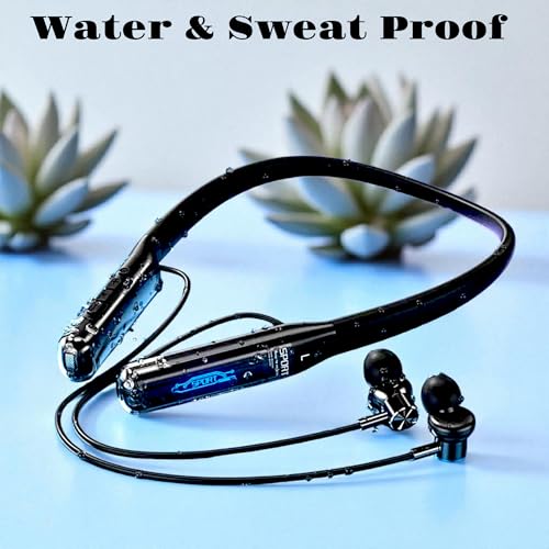Image of iFAST IF-125 Digital Display Bluetooth 5.4 Wireless Neckband Earphone| HD Call Stereo Bass | Up to 50 Hours Music Playtime | Environmental Noise Cancellation (ENC) [ Black ]