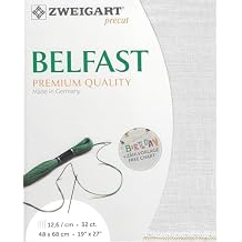 Wizardi Belfast 32 Count Pearl 3609/2055. Needlework Canvas, Cross-Stitch Fabric, Embroidery Cloth, Needlepoint Canvas. 100% Linen. Precut Zweigart