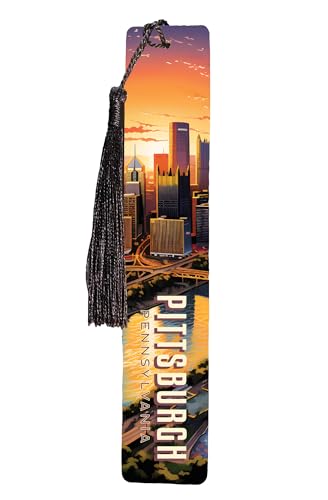 Pittsburgh Pennsylvania The Steel City Design Souvenir Wooden Bookmark with