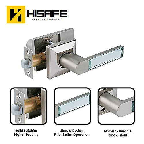 Crystal Glass Heavy Duty Passage Door Lever, Left Or Right Handing, Satin Chrome Finished Non-Locking Door Handle, Lever For Hall And Closet Door, 1 Pack #TOP1