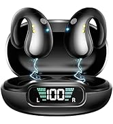 Open Ear Clip on Headphones, Wireless Earbuds Bluetooth 5.3 Sport Earphones Built-in Mic with Ear...