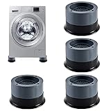 Waschmaschinenfüße Anti Vibration Waschmaschine Vibration Dämpfer Pads Gummi Fußpolster Waschmaschine Füße Pad Fußpolster Anti Rutsch Gummi Fußpolster Schwingungsdämpfer für Waschmaschinen (4pcs Grey)