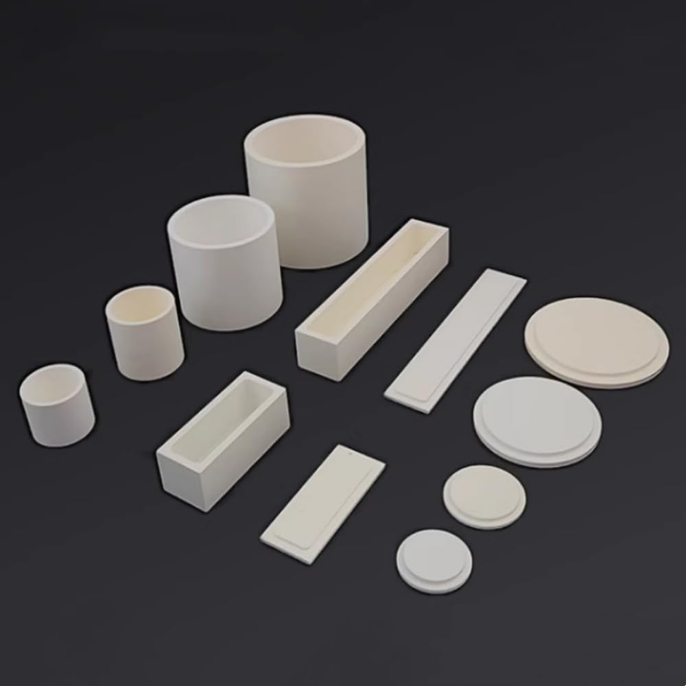 Boron Nitride Crucible - Vacuum Furnace BN Boat-Shaped Crucible with Lids, 2200°C Resistance, 99.6% Purity(2MLx16x12x20mm)