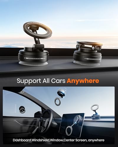 Magnetic Phone Holder for Car, Car Mount 360 Adjustable Vacuum Suction Cup, Phone Mount for Car Accessories/Windshield/Mirror/Kitchen/Gym for iPhone 17 Pro Max 16 15 14 13 - Image 3