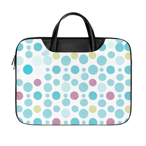 Maletín para portátil de 17 pulgadas impermeable azul con lunares miniatura 1
