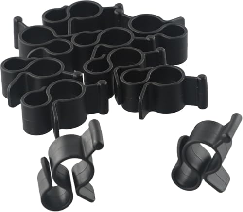 10 Pcs Black Awning Clips for Camper and Travel Trailer - Standard Hooks for Rope Lights, Party Lights, RV Lights - Fits Awning Roller Bar Channels, Ideal for Awnings, Screens, and Outdoor Accessories