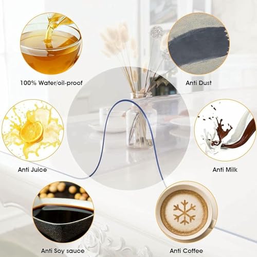 Couvre-table en PVC transparent 0,5 mm sur mesure pour bureau