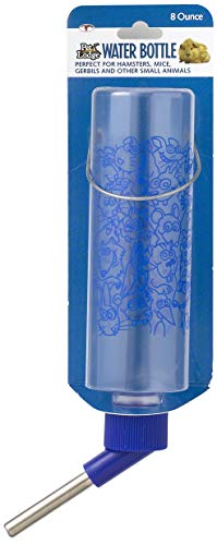 Pet Lodge® Cage Water Bottle | Clear Plastic Water Bottle | Small Animal Water Bottle | No Leak Stainless Steal Ballpoint Tube | 8 Ounces