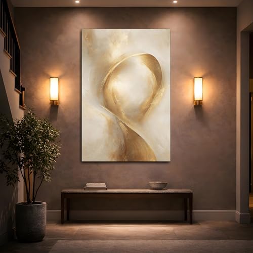 Tableau salon design vertical beige or grand format 80x120 - 2