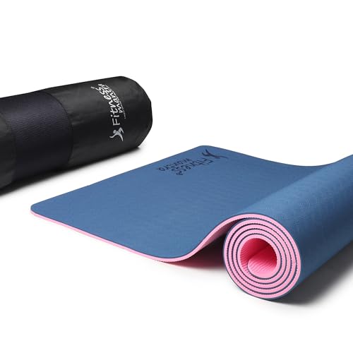 Fitness Mantra® TPE Dual Color Anti-Slip Yoga Mat with Cover Bag ...