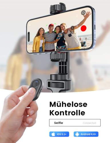 174 cm Handy Stativ mit Fülllicht, Selfie Stick Tripod mit Fernauslöser – Ansicht 4
