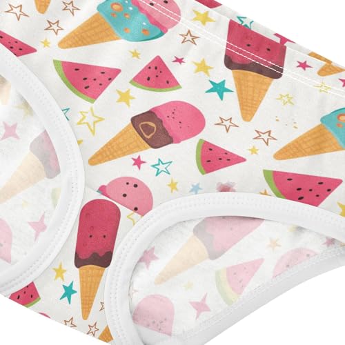 Wusikd Ice Cream Girls' Underwear Cotton Popsicle Girls Briefs Soft Toddler Underwear 2T4
