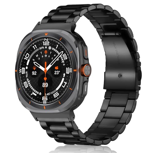 #rémunéré #Amazon<br>Bracelet Compatible avec Samsung Galaxy Watch Ultra [Bande de Remplacement] [Usure et Résistant à la Corrosion] Acier Inoxydable Remplacement Band pour Samsung Galaxy Watch Ultra - Noir