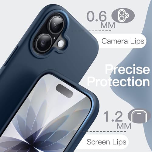 Image of JETech Liquid Silicone Case for iPhone 17 6.3-Inch, Silky Soft Touch Full-Body Protection, Anti-Scratch Shockproof Phone Cover with Microfiber Lining (Navy Blue)