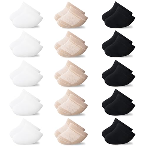 Jspupifip 15 Pairs Half Socks for Women, No Show Toe Topper Socks for Shoes Hidden Toe Covers for Women Multiple Shoes