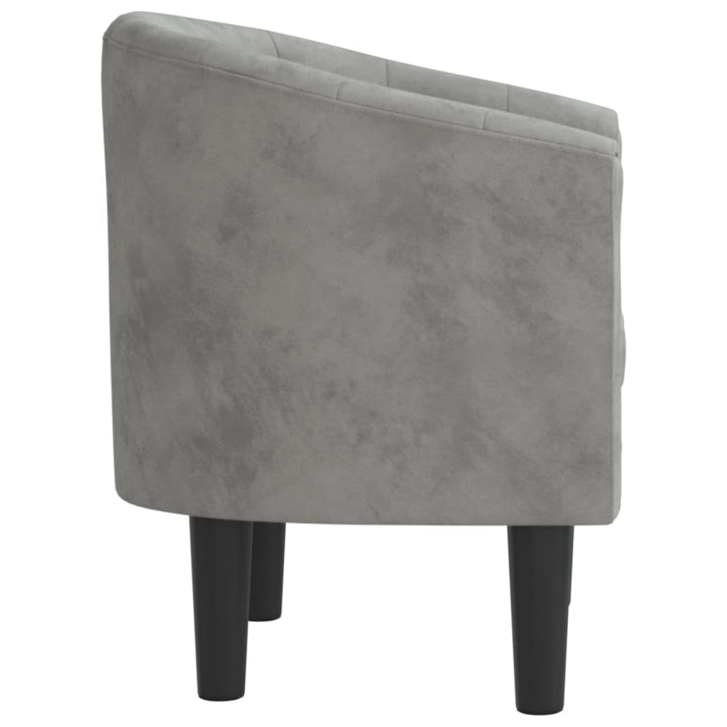 Cocktailsessel Clubsessel mit Hocker Loungesessel Sessel Samt Lesesessel Kleiner Ruhesessel Bürosessel Retro Einzelsessel Sessel mit Fußhocker Dunkelgrau