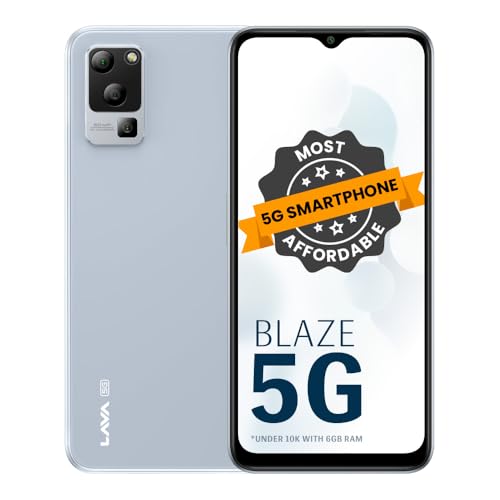 Lava Blaze 5G (Glass Blue, 6GB RAM, UFS 2.2 128GB Storage)| Segments Most Affordable 5G Smartphone| Ultrafast Mediatek D700 | 50MP AI Triple Camera | 5000 mAh | 6.5" HD+ 90 Hz Display | Clean UI (B0BSTTK7HS) Amazon Price History, Amazon Price Tracker