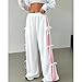 Movnebyro Womens Wide Leg Sweatpants Y2K Bow Pants Drawstring High Waisted Track Pants Casual Loose Fit Fashion Trousers White