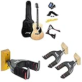 Martin Smith W-101-N-PK - Guitarra acústica con el soporte de guitarra + RockJam Soporte de guitarra vertical universal + TwinPack Soporte de guitarra universal montable en la pared
