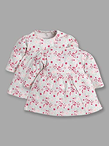 Image of BABY GO Full Sleeve Regular Round Neck A Line Frocks for Baby Girls (Pack of 2)