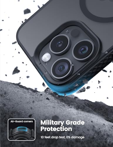 Lamicall Magnetic Case for iPhone 16 Pro Max, for Magsafe - [Anti-Slip Edge] Military Grade Shockproof Protection Translucent Hard Slim Magnet Protective Cover for iPhone 16 Pro Max 6.9 inches image 6