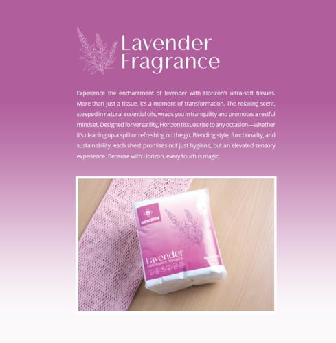 Image of Horizon Lavender Fragrance Tissue /Soft And Highly Absorbent /Natural and Ecofriendly Pack 3
