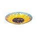 Evergreen Sunflower Crushed Glass Bird Bath Bowl