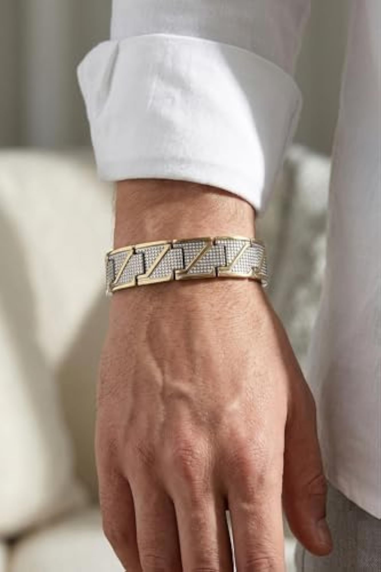 Brass Adjustable Gold & Silver Chrome Plated Bracelet