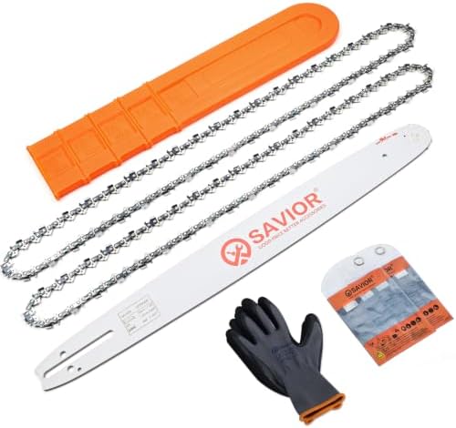 Savior 20 Inch Chainsaw Bar and Chains .050'' Gauge .325" Pitch 80DL Fits Husqvarna 440 440(e) 445 445(e) 450 450(e) 450 Rancher 543XP 545(MIII) and 550XP(MIII) Replace 599303280