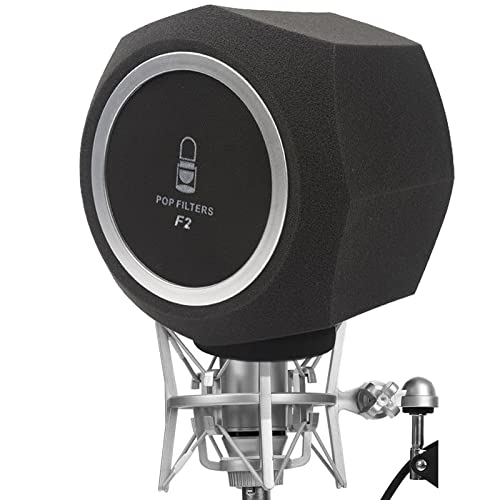 Michear Microphone Wind Screen Pop Filter Portable Soundproof Sponge Shield Foam Cover Sound-Absorbing Reflection Filter for Professional Vocal Booth Home Live Studio