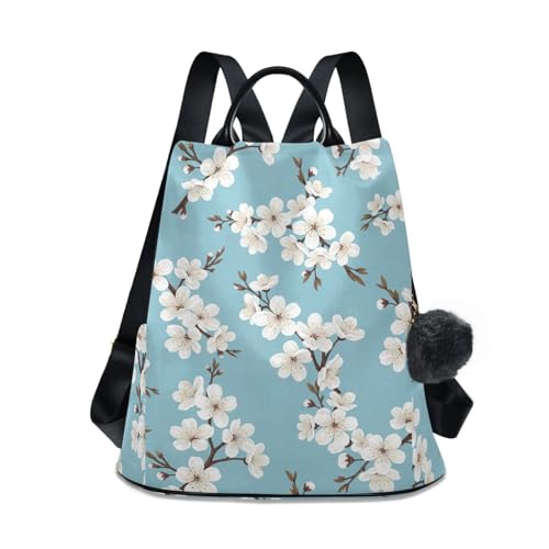 Sac à dos avec poche antivol et imprimé élégant fleurs de cerisier