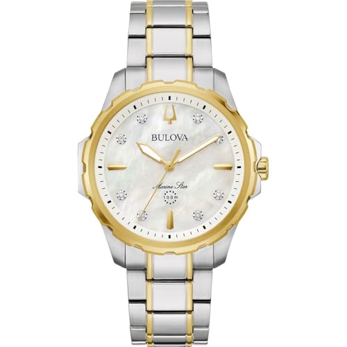 Bulova Women'S Analogue Quartz Watch With Stainless Steel Strap 98P227