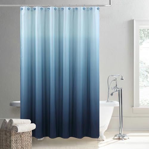 Fabric Shower Curtain, Blue Ombre Shower Curtain, Polyester Fabric Bathroom Curtain, Modern Decorative Bath Curtain, 72" W x 72" H by D DS CURTAIN - Used condition - Image 7