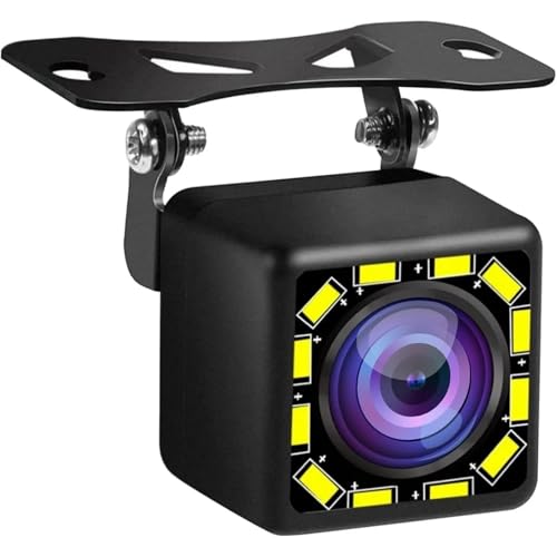Caméra de recul pour voiture avec miroir écran de rétroviseur et 12 LED d'aide au stationnement