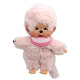 Hersteller: Sekiguchi Junge Rosa  13 cm  Monchhichi Color Puppe  mit rosafarbenem Lätzchen