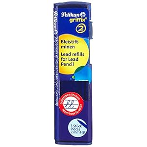 Pelikan B1R Griffix Refills potloodvullingen verpakking met 3 vullingen, breedte, 2 mm