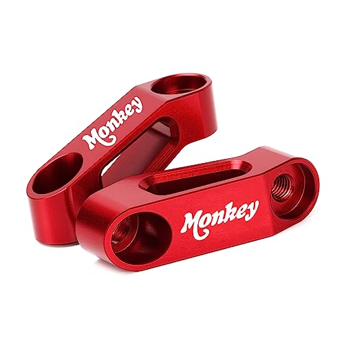 Mokiton Rearview Mirror Risers Extenders Adapter Kit For Honda Monkey 125M 125MA 125 2019-2023 Motorcycle Accessories Brackets (red)