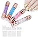 4Sets Dual Ended Nail Stamper Kit, Manicure Art Stampers Silicone Stamp Pens Double Ended W/Nail Seal Plate for Home Nail Salon Manicure Tools DIY Nail Art Designs