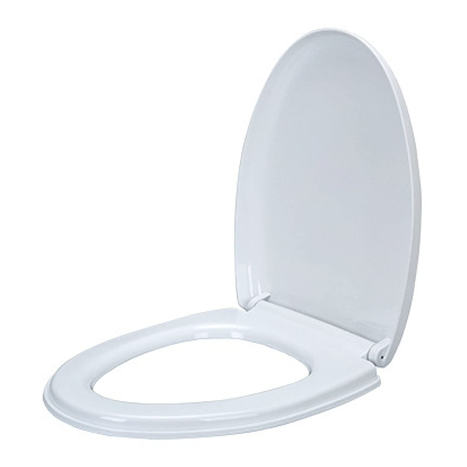 Elongated Toilet seat, Quiet Closing, Durable Plastic, Adjustable Hinges, Easy Install Clean, Lightweight, Portable, User-Friendly, Compact, Universal, Slow, Close, White