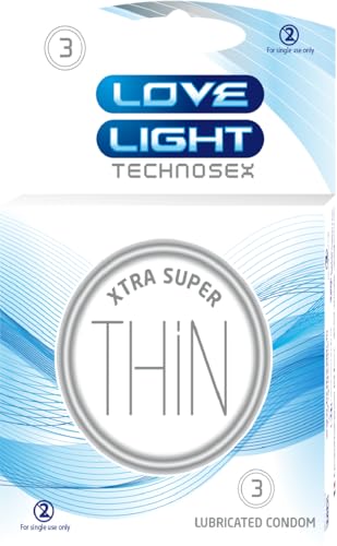 Image of Love Light Xtra Super Thin Condom|Natural Rubber Latex|Extra Lubricated with Reservoir Tip|Super Thin|Smooth Surfaced|ISO 4074 - Pack of 3