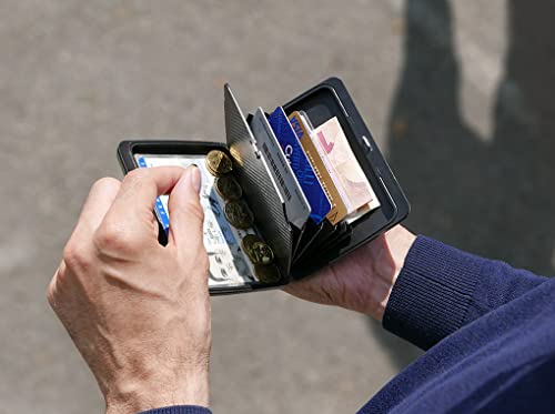 Image of OGON -DESIGNS- Aluminum wallet, Large capacity with metal lock, RFID Protection against fraud and demagnetization, Smart Case OSLO Large model