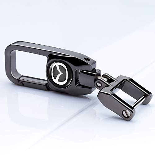Bzrda Car Keychain For Mazda,Car Keychains Replacement For Mazda Cx7 Cx5 Cx9 Cx-5 Cx3 Mx-5 Protege Valet Rotary Rx8 Series Key Chain For Man And Woman Keyring Car Accessories 2 Packs-Black #TOP2